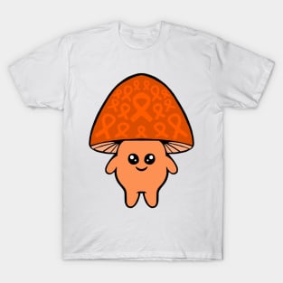 Orange Awareness Ribbon Mushroom Man T-Shirt